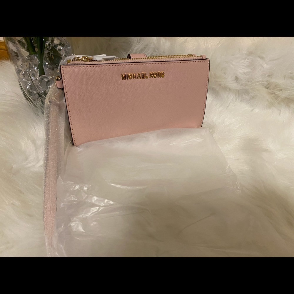 Michael Kors LG Double Zip Wristlet Leather NWT - Picture 9 of 16